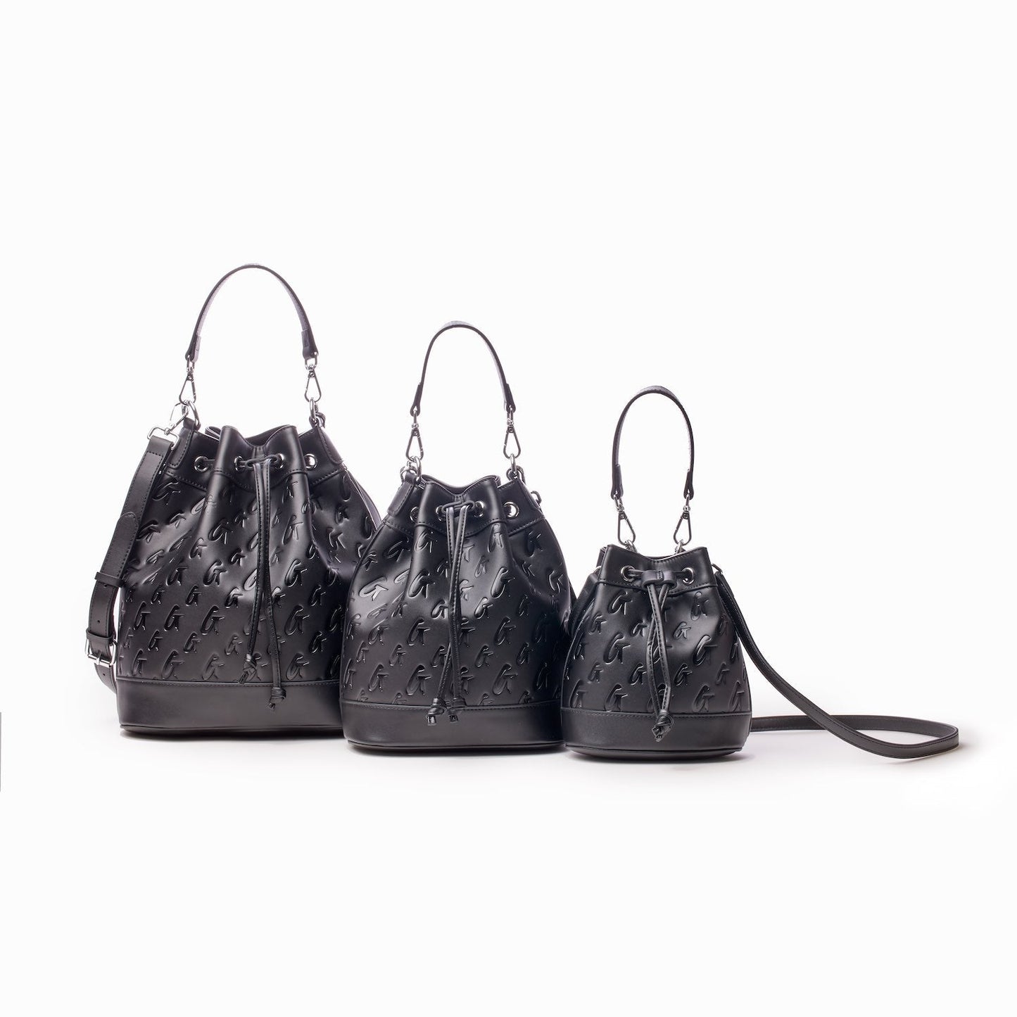 MONOGRAM MINI BUCKET BAG MATTE BLACK