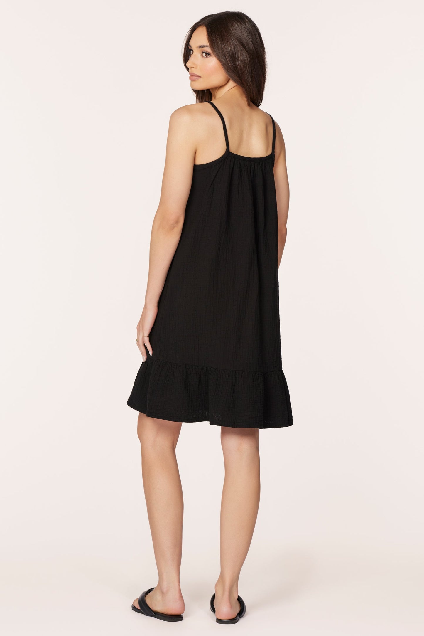 V-NECK RUFFLE DRESS