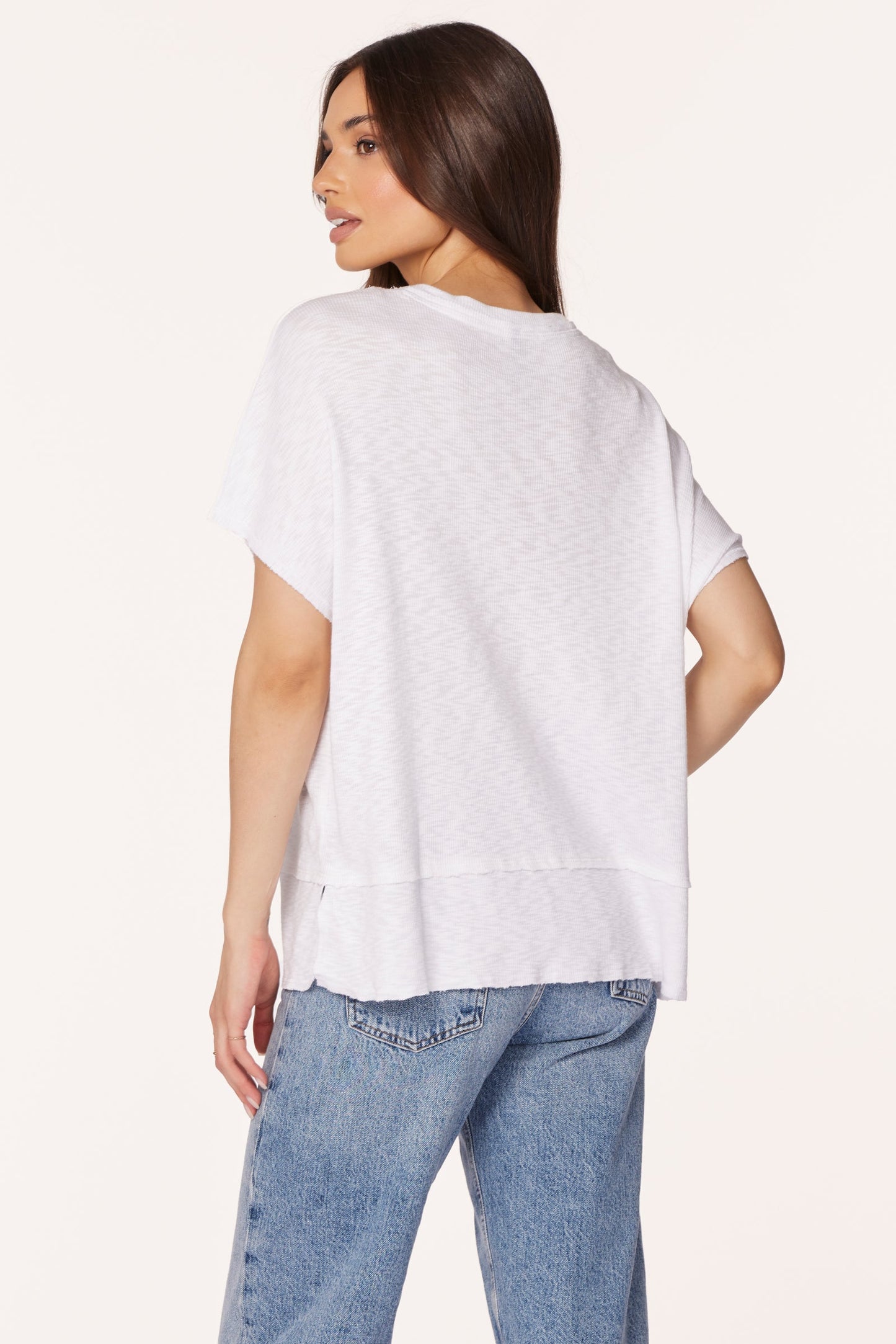 RAW EDGE DROPPED SHOULDER TEE