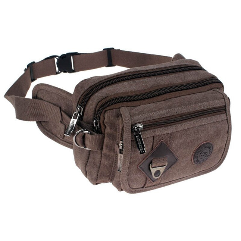 Fashion Casual Canvas Packet Chest Pockets Bags Phone Package Waist Bag BeltBag Waist Packs Solid Portable Shoulder Bags Bolsa
