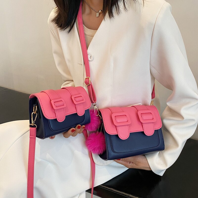Fashion Ladies Crossbody Bags With Plush Pendant 2022 Winter New Shoulder Bag For Women Designer Brand Trend Messenger Bag Purse