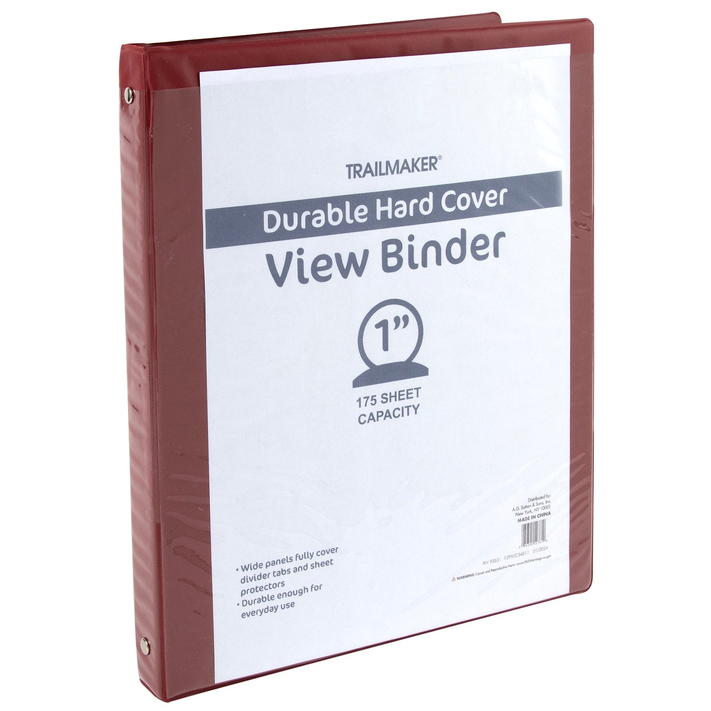 1 Inch Hard Cover Binders - BagsInBulk.com