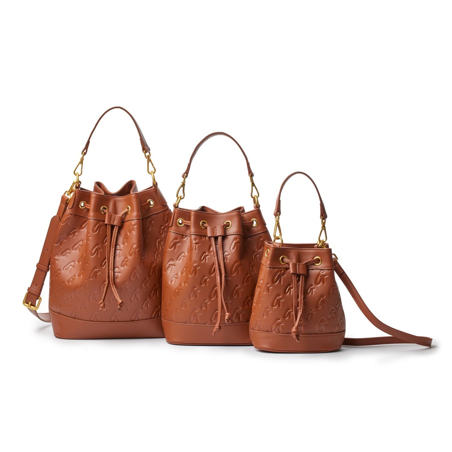 MONOGRAM LARGE BUCKET BAG BROWN