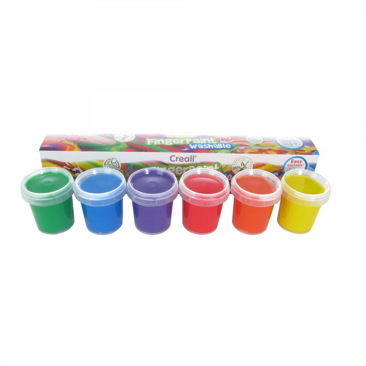 Creall? Washable - Fingerpaint 50ml - Assorted Colours Set of 6