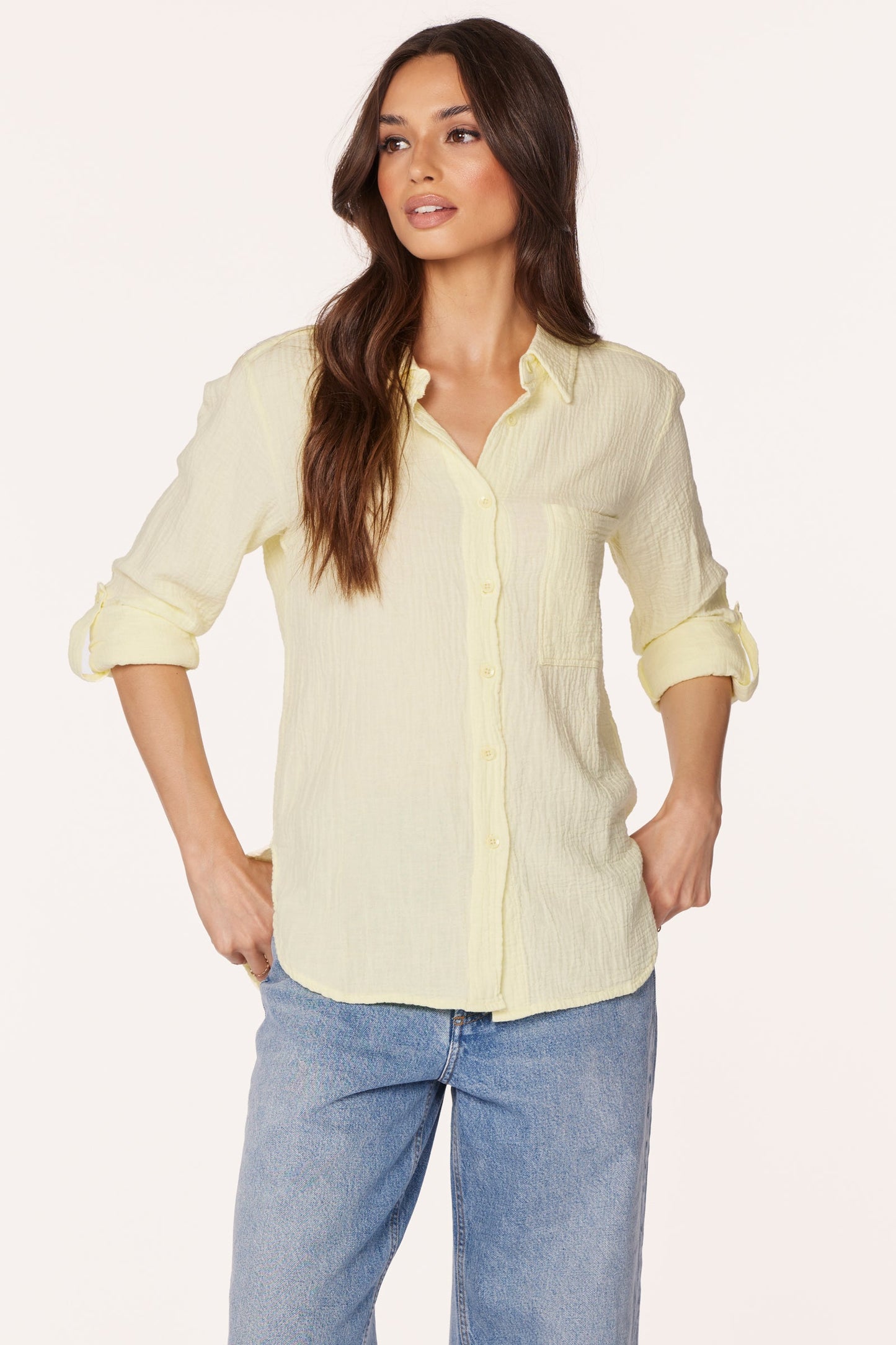 ROLL SLEEVE BUTTON FRONT SHIRT