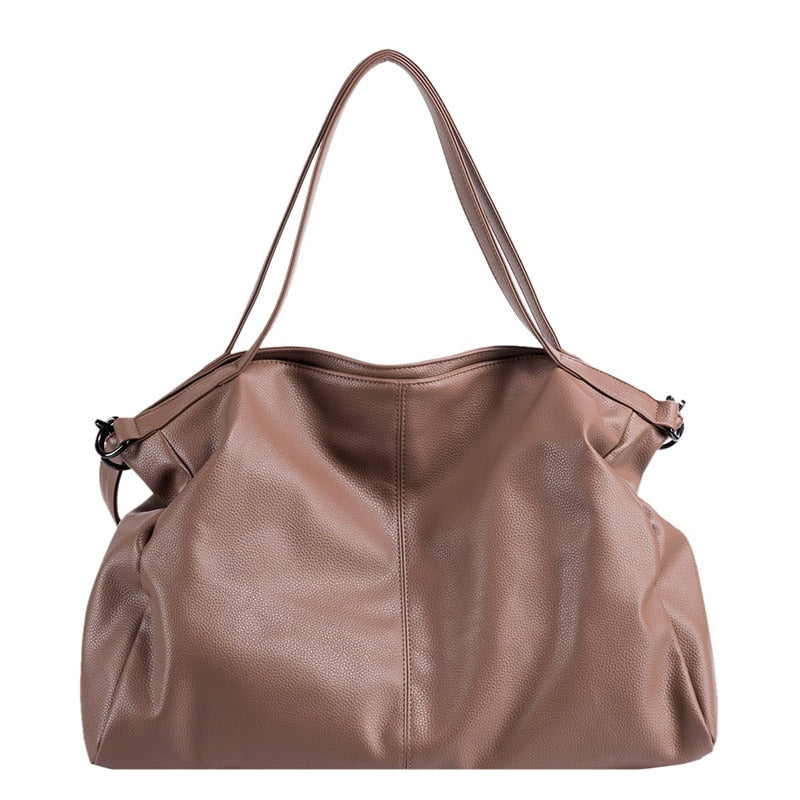Soft Lychee Pattern Leather Shoulder Bags for Women New 2022 Large Ladies Hand Bags Casual Roomy Daily Use Big Crossbody Bag Sac