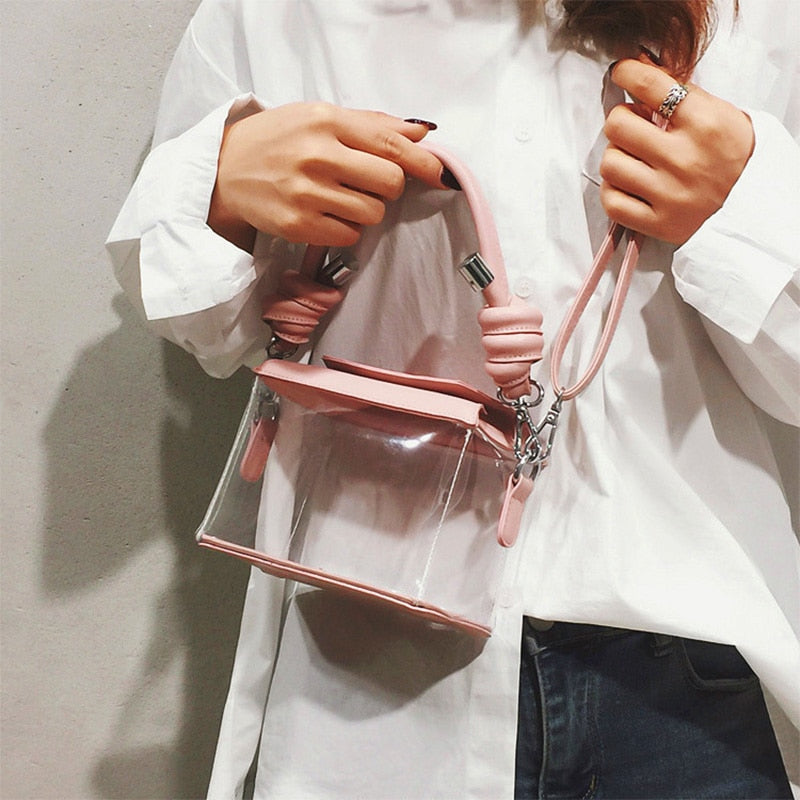 Kylethomasw PVC Jelly Luxury Women Design Handbags Crossbody Wallets Bag  2022 High Quality Girls Female Shopper Fashion Transparent Box Bag