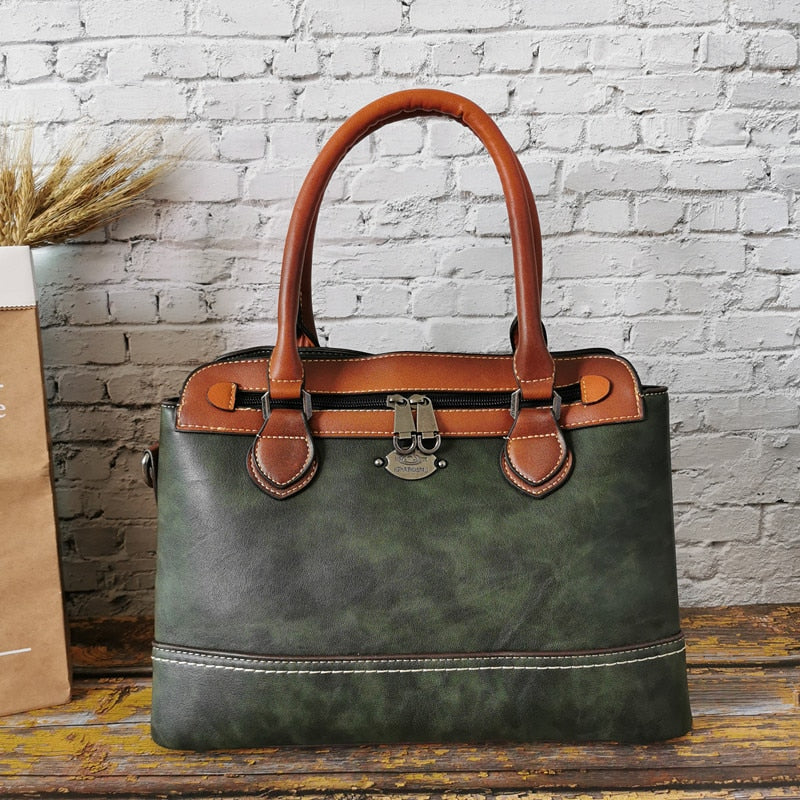 Luxury High Quality Leather Women Handbags Vintage Ladies Shoulder Bags Female Crossbody Bag Large Capacity Travel Casual Tote
