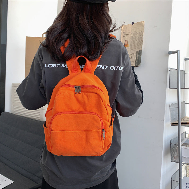 New Women Backpack Waterproof Men Nylon Color Contrast Schoolbag Multi Pocket Book Bag Laptop Unisex Solid Color Insert Buckle