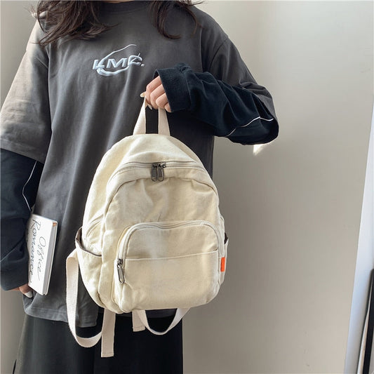 New Women Backpack Waterproof Men Nylon Color Contrast Schoolbag Multi Pocket Book Bag Laptop Unisex Solid Color Insert Buckle