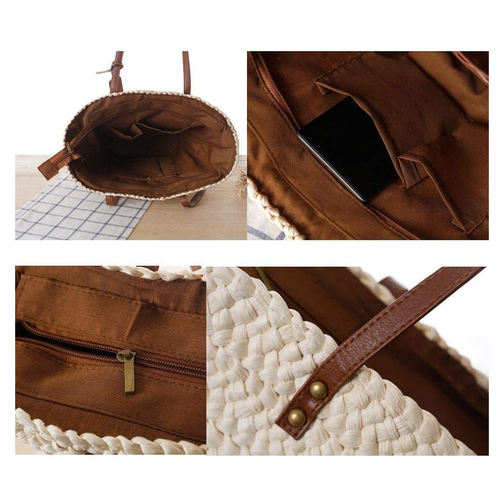Kylethomasw  New Fashion Women Straw Woven Shoulder Crossbody Messenger Bag Summer Beach Holiday Large capacity Chain Saddle Bags Small Purse