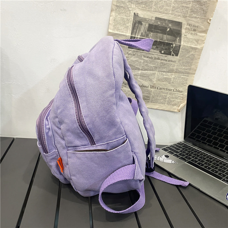 New Women Backpack Waterproof Men Nylon Color Contrast Schoolbag Multi Pocket Book Bag Laptop Unisex Solid Color Insert Buckle
