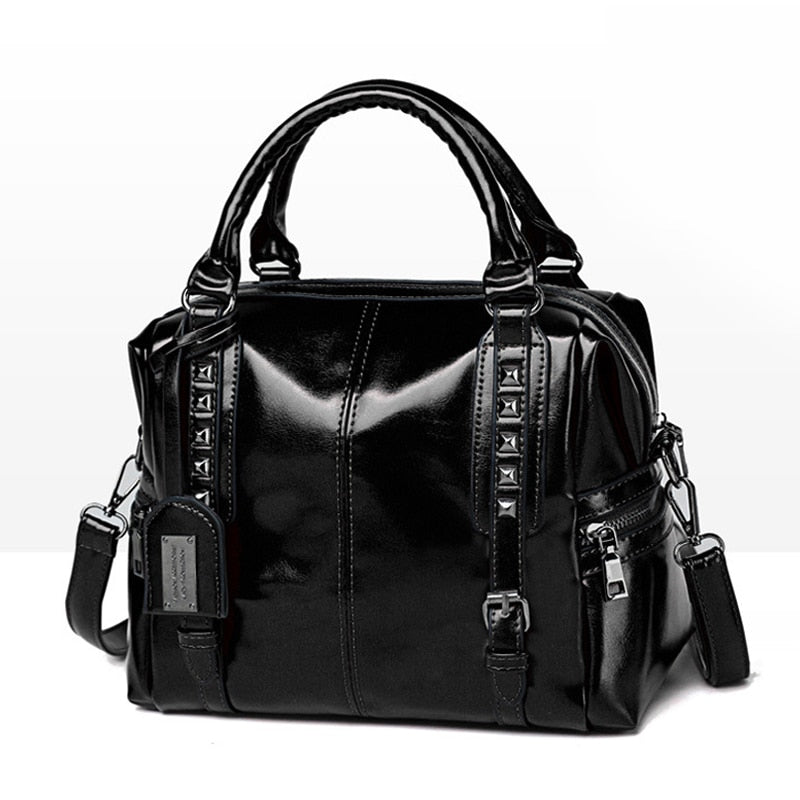 Luxury Handbags Women Bags Designer Vintage Oil Wax Leather Ladies Shoulder Bag Large Capacity Female Messenger Bags Casual Tote