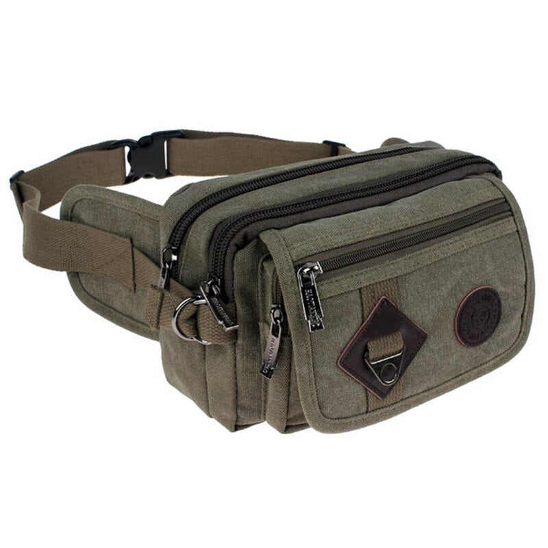 Fashion Casual Canvas Packet Chest Pockets Bags Phone Package Waist Bag BeltBag Waist Packs Solid Portable Shoulder Bags Bolsa