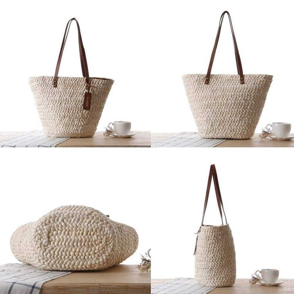 Kylethomasw  New Fashion Women Straw Woven Shoulder Crossbody Messenger Bag Summer Beach Holiday Large capacity Chain Saddle Bags Small Purse
