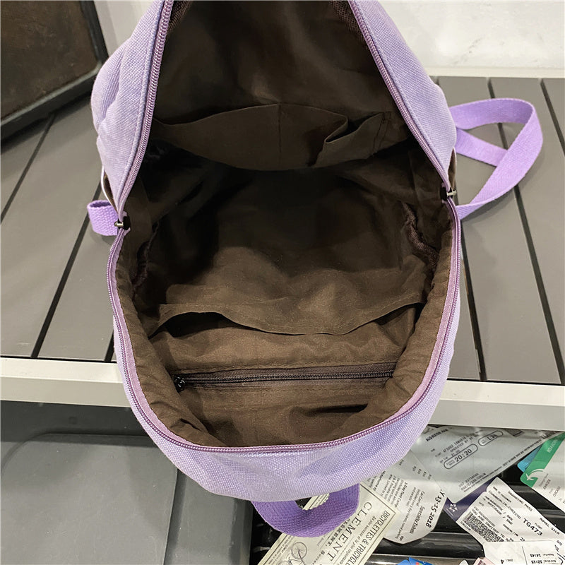New Women Backpack Waterproof Men Nylon Color Contrast Schoolbag Multi Pocket Book Bag Laptop Unisex Solid Color Insert Buckle