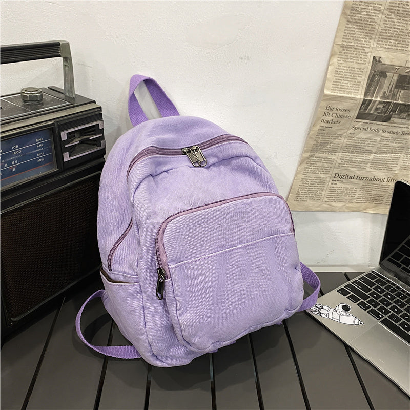New Women Backpack Waterproof Men Nylon Color Contrast Schoolbag Multi Pocket Book Bag Laptop Unisex Solid Color Insert Buckle