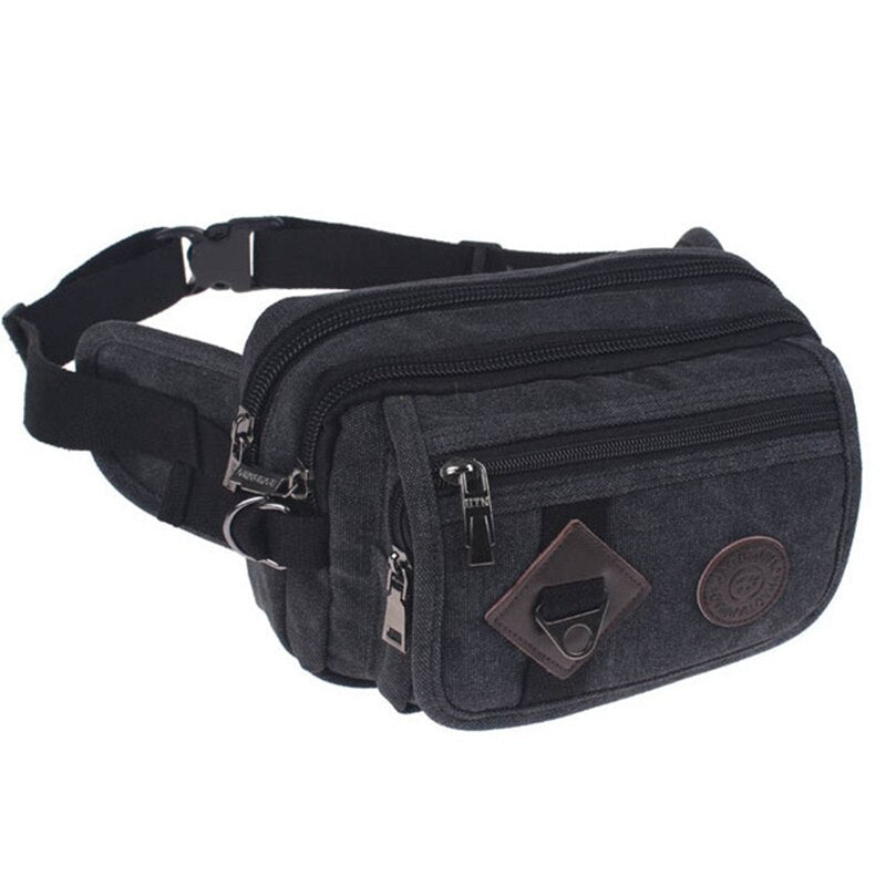 Fashion Casual Canvas Packet Chest Pockets Bags Phone Package Waist Bag BeltBag Waist Packs Solid Portable Shoulder Bags Bolsa