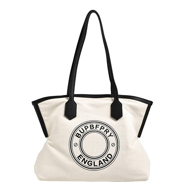 Letters Printed Nylon Tote Bags for Women Big Shoulder Bag Large Travel Handbag for Women Simple Fashion Lady Practical Handbags