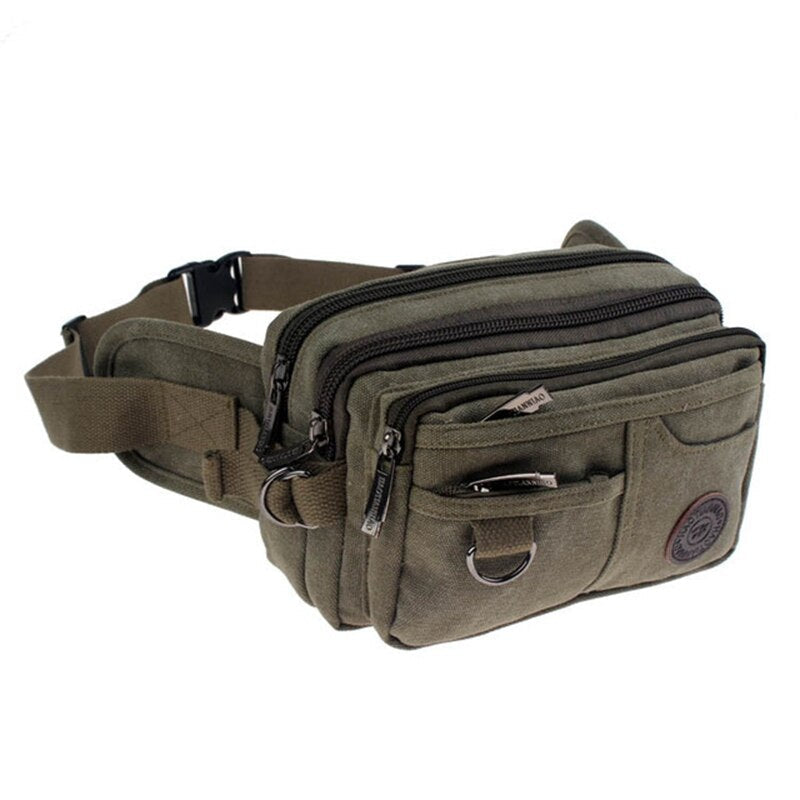 Fashion Casual Canvas Packet Chest Pockets Bags Phone Package Waist Bag BeltBag Waist Packs Solid Portable Shoulder Bags Bolsa