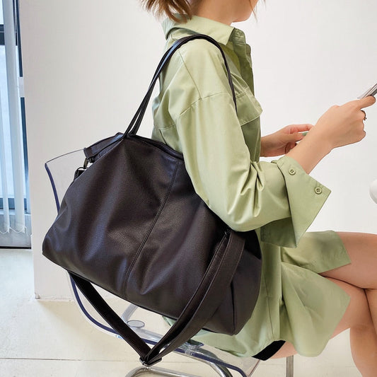 Soft Lychee Pattern Leather Shoulder Bags for Women New 2022 Large Ladies Hand Bags Casual Roomy Daily Use Big Crossbody Bag Sac