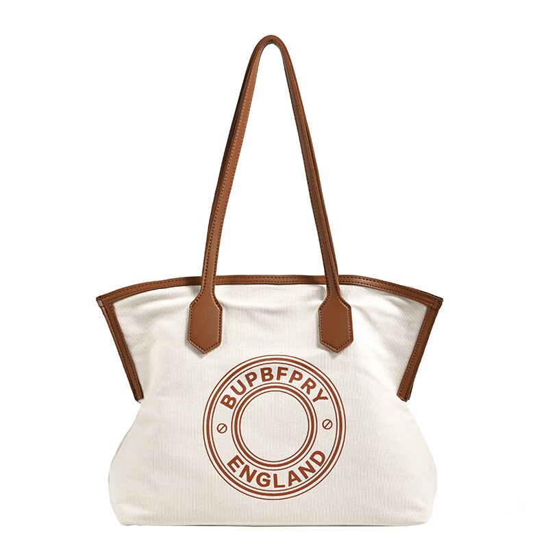 Letters Printed Nylon Tote Bags for Women Big Shoulder Bag Large Travel Handbag for Women Simple Fashion Lady Practical Handbags