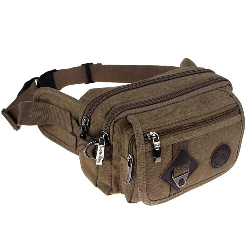 Fashion Casual Canvas Packet Chest Pockets Bags Phone Package Waist Bag BeltBag Waist Packs Solid Portable Shoulder Bags Bolsa