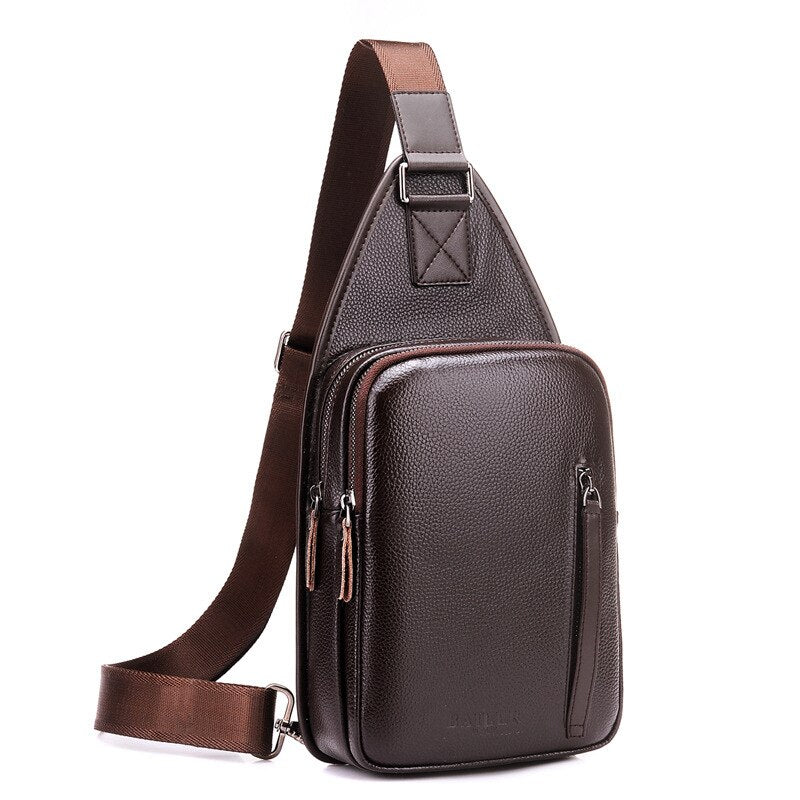 Men Chest Bags Leather Designer Messenger Shoulder Crossbody Bags for Men Designer Casual Multi-function Chest Pack Business Bag