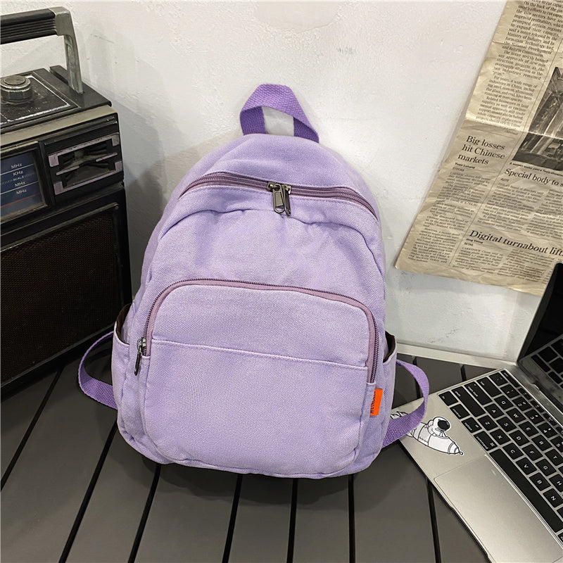New Women Backpack Waterproof Men Nylon Color Contrast Schoolbag Multi Pocket Book Bag Laptop Unisex Solid Color Insert Buckle