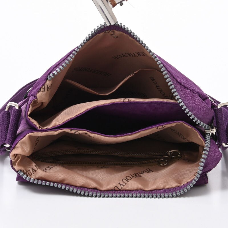 Kylethomasw Nylon Waterproof Ladies Shoulder Bags Female Handbag Multi Pockets Women Crossbody Bags Retro Messenger Bag for Women Coin Purse