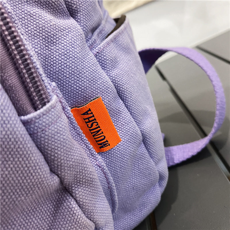 New Women Backpack Waterproof Men Nylon Color Contrast Schoolbag Multi Pocket Book Bag Laptop Unisex Solid Color Insert Buckle
