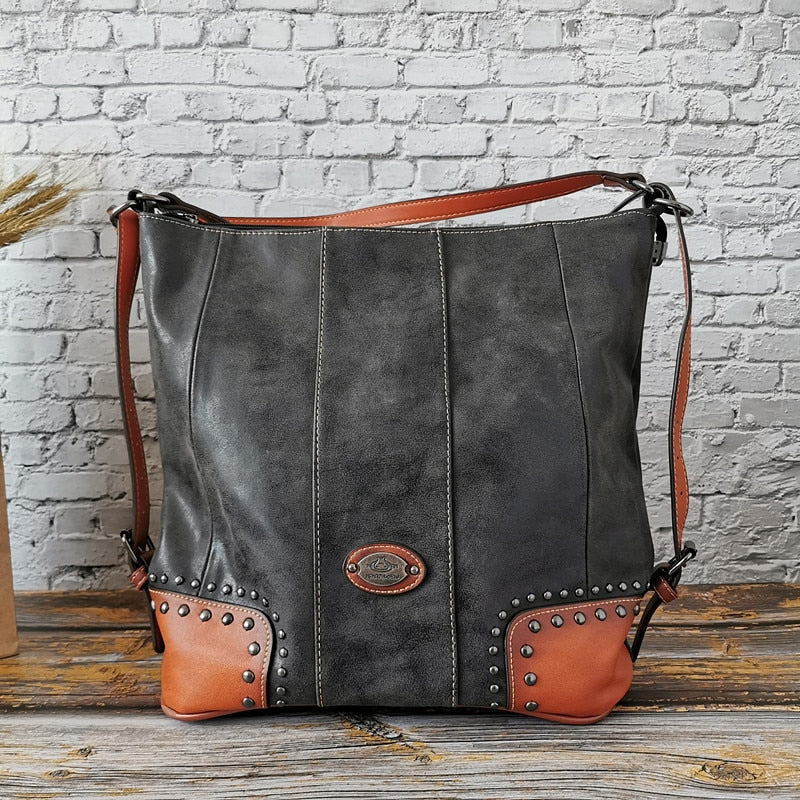 Luxury High Quality Leather Women Handbags Vintage Ladies Shoulder Bags Female Crossbody Bag Large Capacity Travel Casual Tote