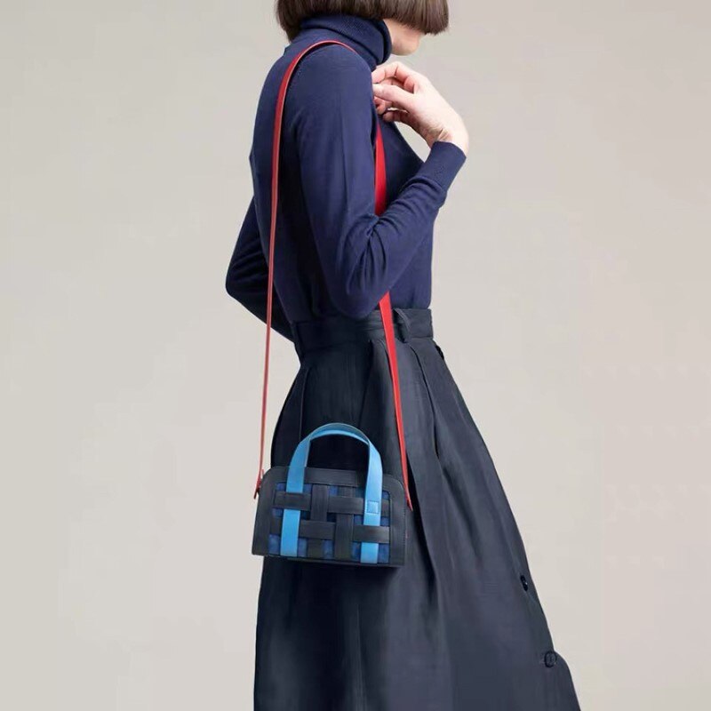 Square Mini Shoulder Bag, Crossbody Handbag With Handles, Foldover Faux Leather Small Size, Patch Mini Bags For Women