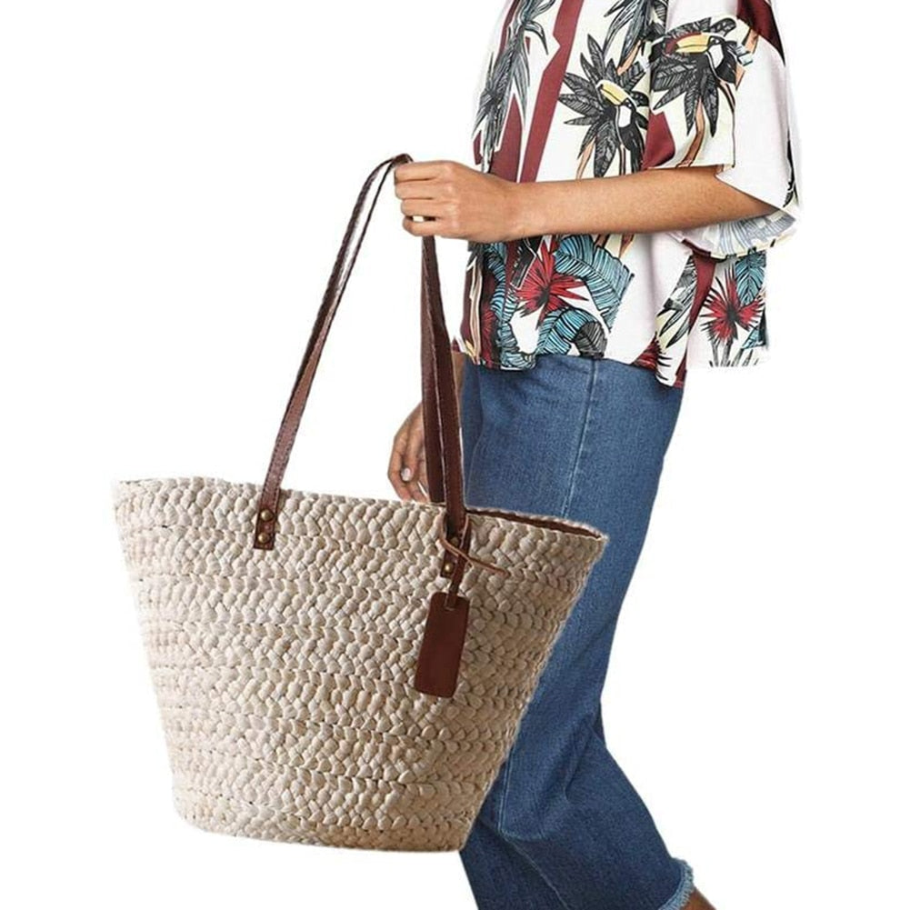Kylethomasw  New Fashion Women Straw Woven Shoulder Crossbody Messenger Bag Summer Beach Holiday Large capacity Chain Saddle Bags Small Purse