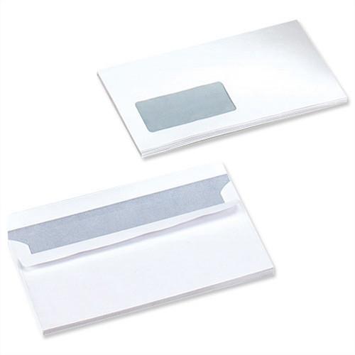 Supreme DL Envelopes 80gsm Window Peel and Seal White (Pack of 40)