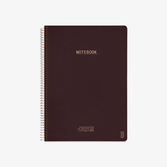 KOZO SPIRAL-BOUND NOTEBOOK A4 // COFFEE