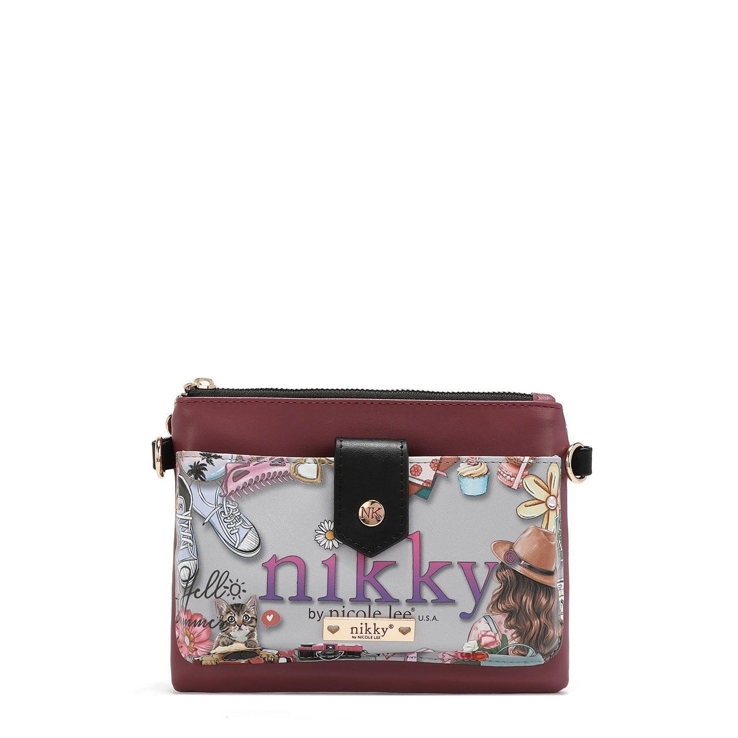 BANDOLERA COMPACTA ZIP AND SNAP NIKKY WORLD