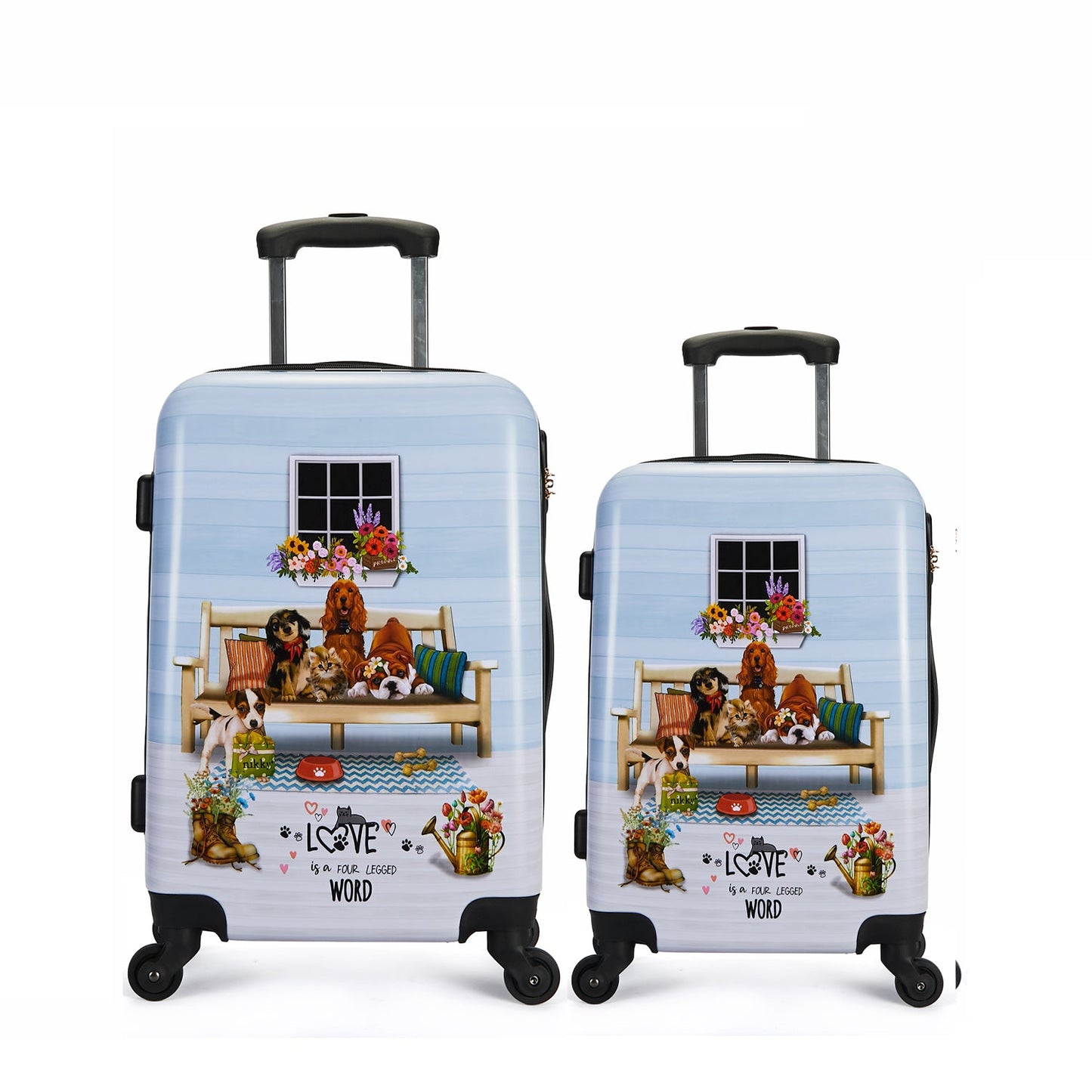 CONJUNTO 2 MALETAS DE PLASTICO ABS ONE HAPPY FAMILY