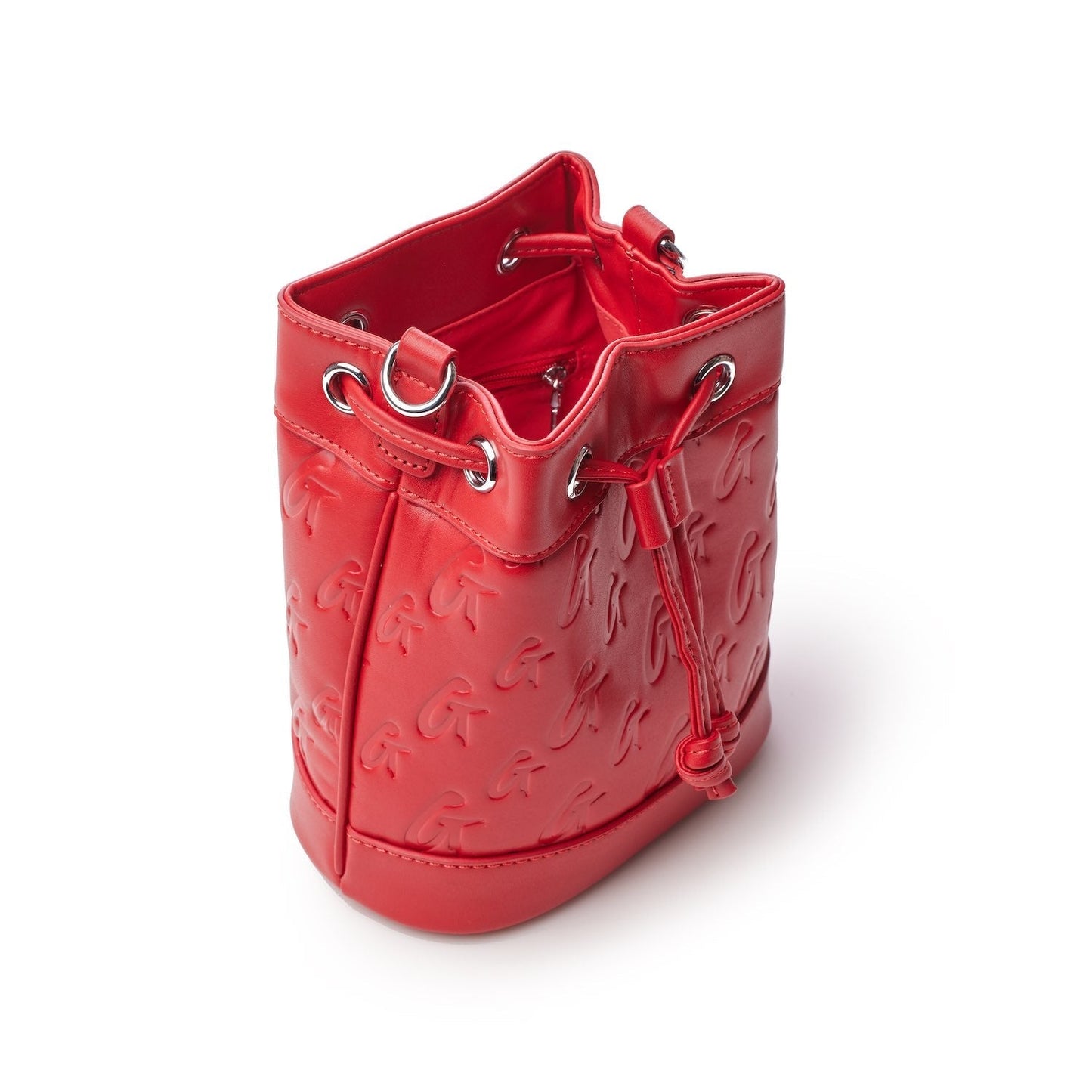 MONOGRAM MINI BUCKET BAG MATTE RED