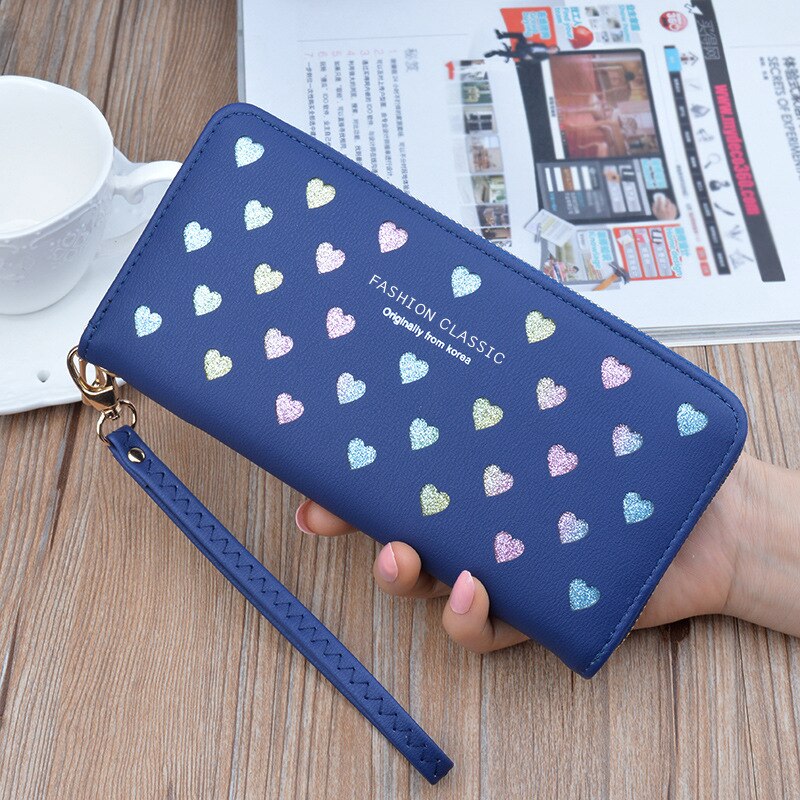 Luxury Women's Wallet New Long Zipper Handbag Mobile Phone Wallets Large Capacity Heart Hollowed Out Coin Purse Clutch Wallet
