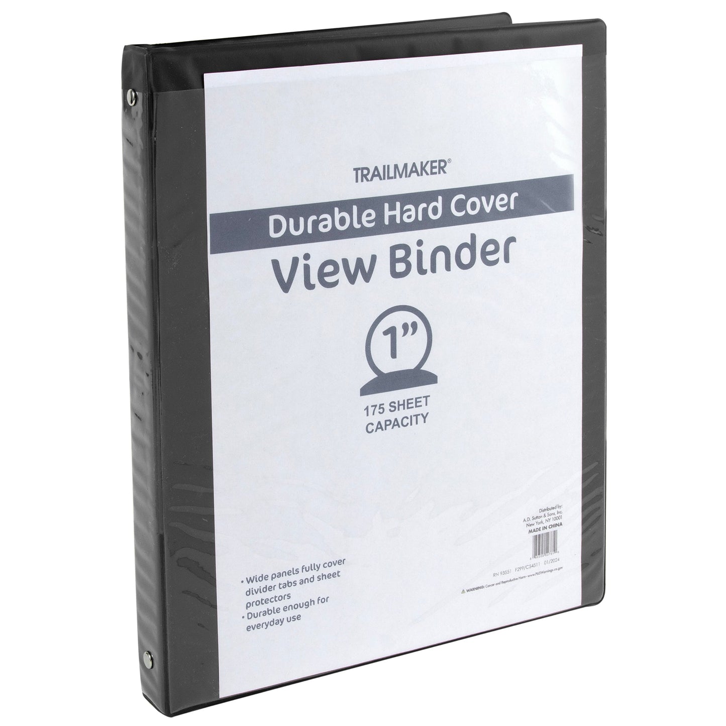 1 Inch Hard Cover Binders - BagsInBulk.com