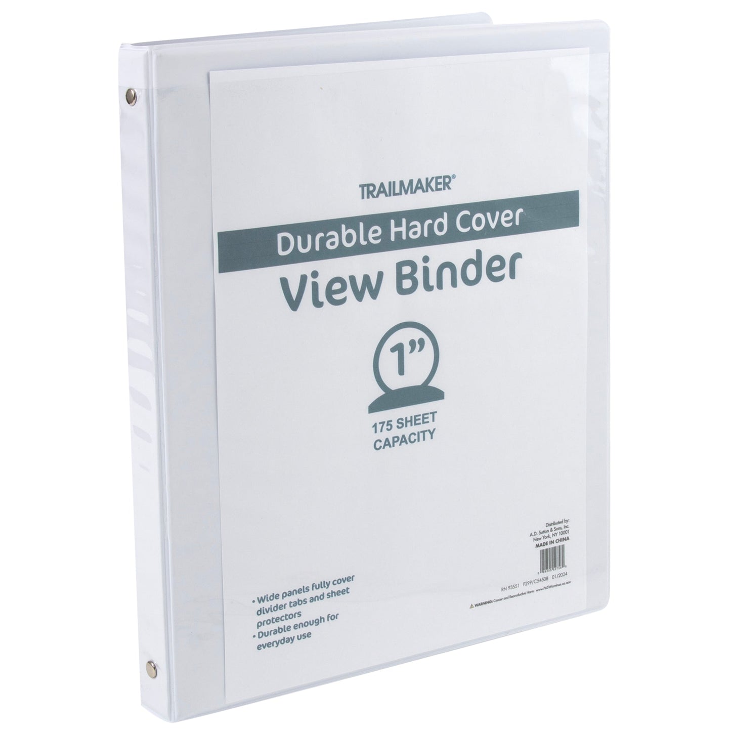 1 Inch Hard Cover Binders - BagsInBulk.com