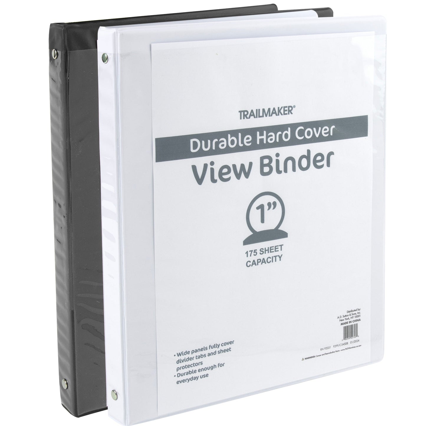 1 Inch Hard Cover Binders - BagsInBulk.com