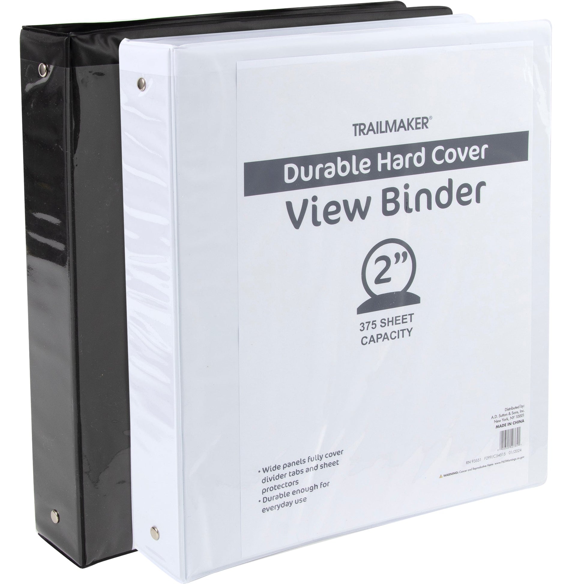 2 Inch Hard Cover Binders - BagsInBulk.com
