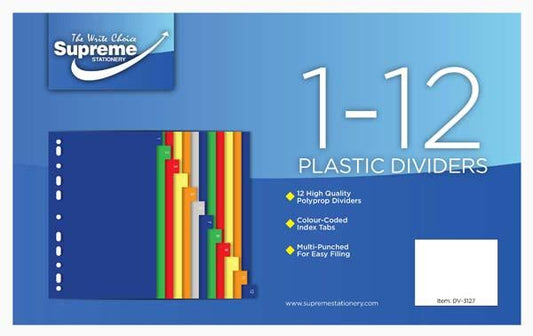 Supreme 12 Part 1 to 12 - Plastic Dividers
