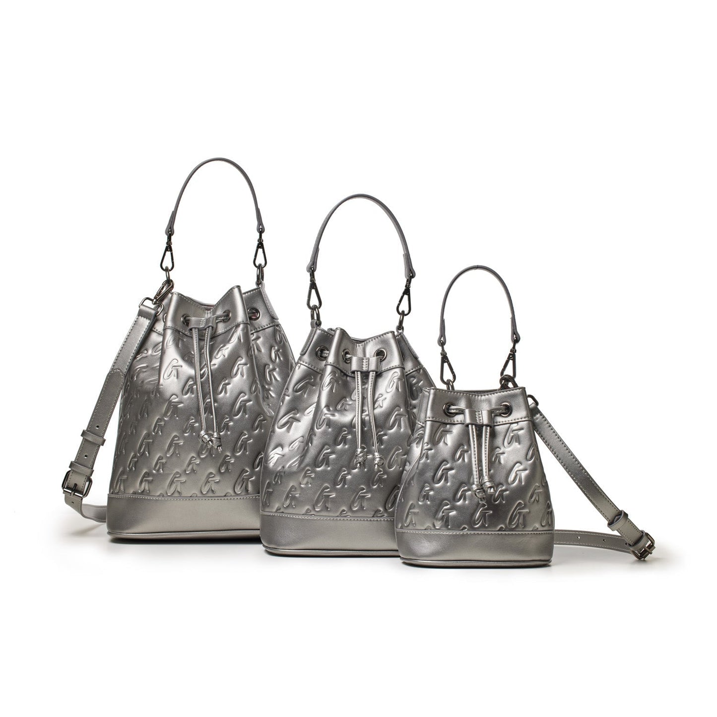 MONOGRAM MEDIUM BUCKET BAG PLATINUM